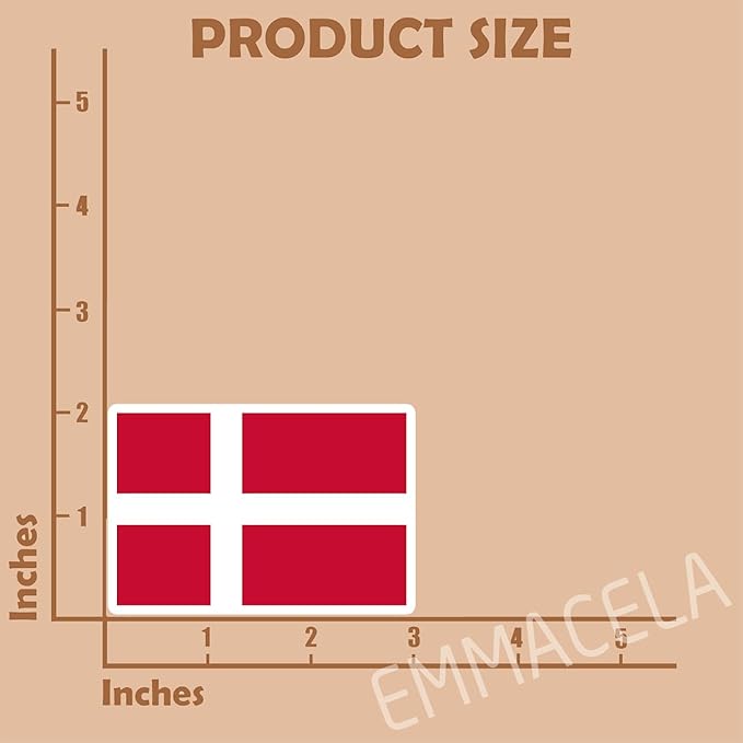 (3PCS) Denmark Flag stickers, Countries Flag Stickers - Waterproof Vinyl Decals For Laptops, Tumblers, Water Bottles, Books, Scrapbooks, Size 3 x 2 Inch