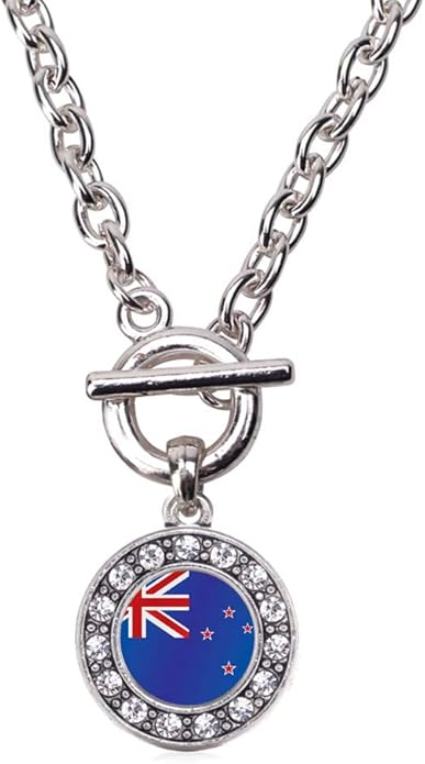 Inspired Silver - Silver Circle Charm 18 Inch Necklace with Cubic Zirconia Jewelry