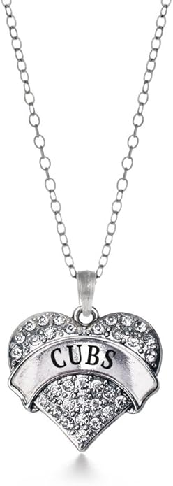 Inspired Silver - Silver Pave Heart Charm 18 Inch Necklace with Cubic Zirconia Jewelry