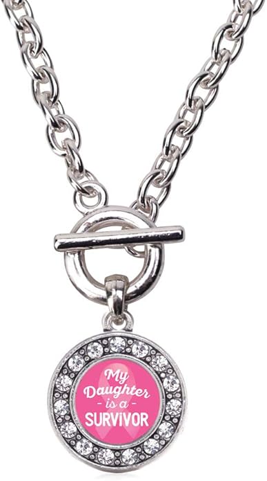 Inspired Silver - Silver Circle Charm 18 Inch Necklace with Cubic Zirconia Jewelry