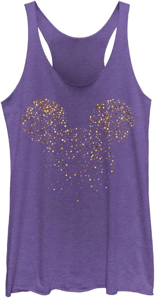 Junior's Mickey & Friends Confetti Logo Racerback Tank Top