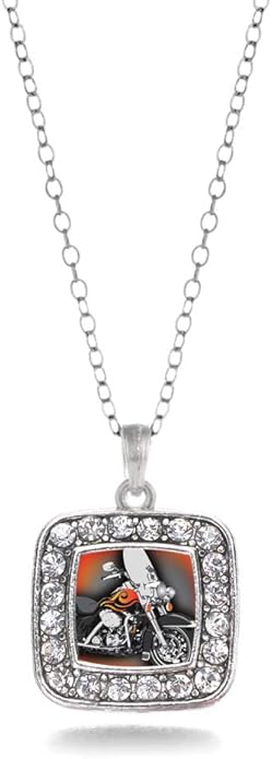 Inspired Silver - Silver Square Charm 18 Inch Necklace with Cubic Zirconia Jewelry