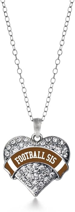 Inspired Silver - Silver Pave Heart Charm 18 Inch Necklace with Cubic Zirconia Jewelry