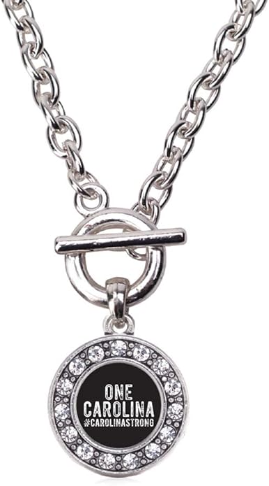 Inspired Silver - Silver Circle Charm 18 Inch Necklace with Cubic Zirconia Jewelry