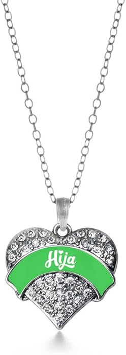 Inspired Silver - Silver Pave Heart Charm 18 Inch Necklace with Cubic Zirconia Jewelry