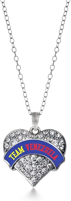 Inspired Silver - Silver Pave Heart Charm 18 Inch Necklace with Cubic Zirconia Jewelry