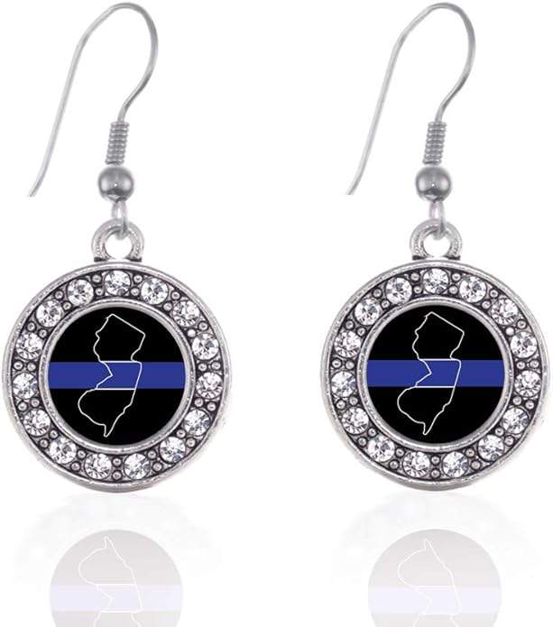 Inspired Silver - Silver Circle Charm French Hook Drop Earrings with Cubic Zirconia Jewelry