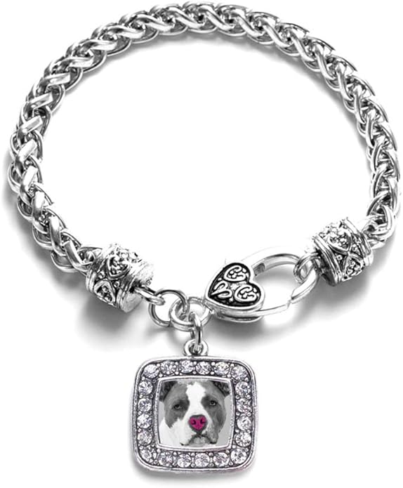 Inspired Silver - Silver Square Charm Bracelet with Cubic Zirconia Jewelry