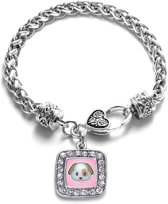 Inspired Silver - Silver Square Charm Bracelet with Cubic Zirconia Jewelry
