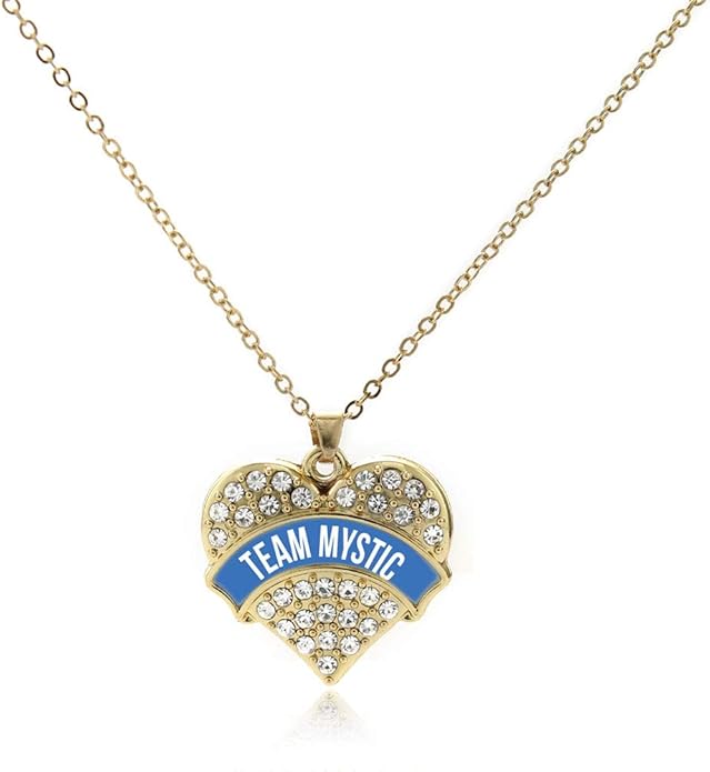 Inspired Silver - Gold Pave Heart Charm 18 Inch Necklace with Cubic Zirconia Jewelry
