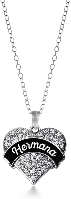 Inspired Silver - Silver Pave Heart Charm 18 Inch Necklace with Cubic Zirconia Jewelry