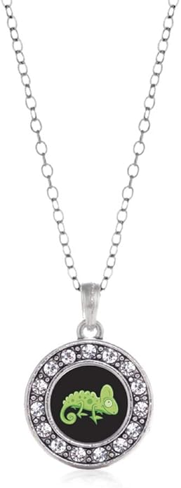 Inspired Silver - Silver Circle Charm 18 Inch Necklace with Cubic Zirconia Jewelry