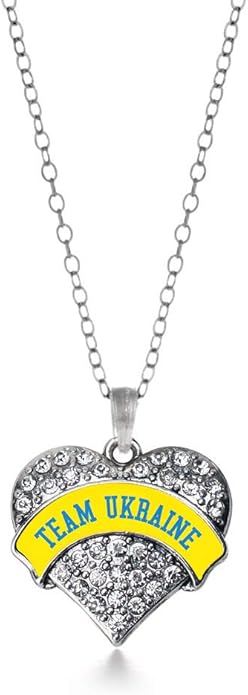 Inspired Silver - Silver Pave Heart Charm 18 Inch Necklace with Cubic Zirconia Jewelry