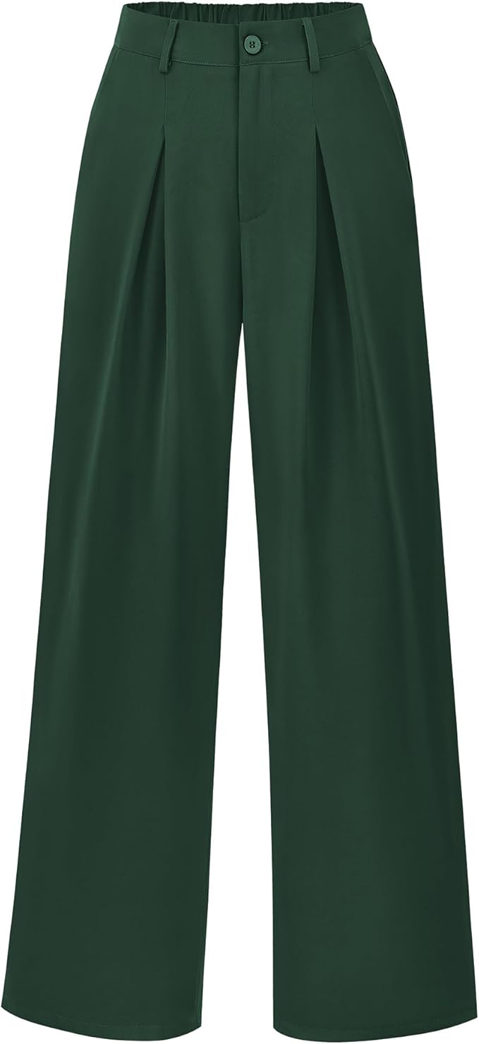 BTFBM Women High Waist Palazzo Pants Spring 2026 Casual Wide Leg Trousers Loose Work Office Business Suit Pant Pockets