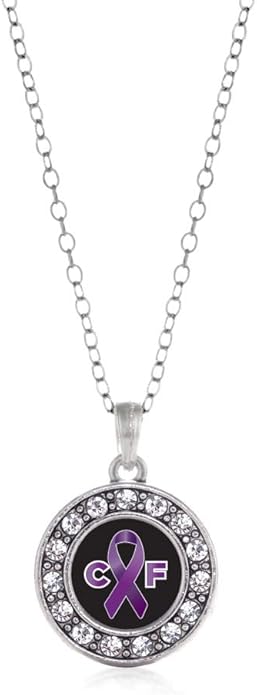 Inspired Silver - Silver Circle Charm 18 Inch Necklace with Cubic Zirconia Jewelry