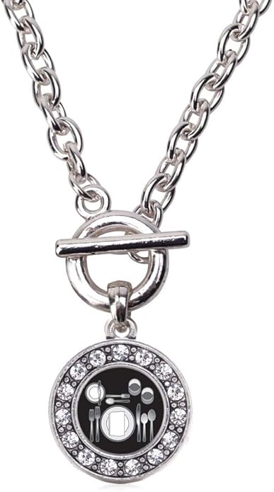 Inspired Silver - Silver Circle Charm 18 Inch Necklace with Cubic Zirconia Jewelry