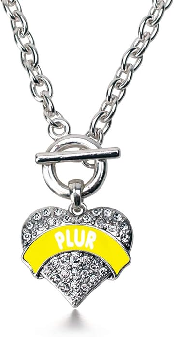 Inspired Silver - Silver Pave Heart Charm 18 Inch Necklace with Cubic Zirconia Jewelry