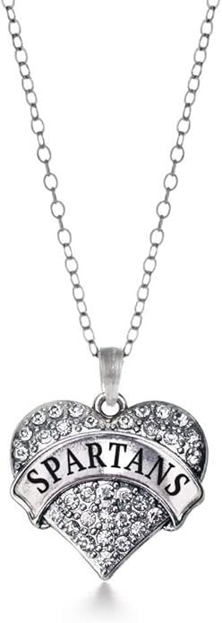 Inspired Silver - Silver Pave Heart Charm 18 Inch Necklace with Cubic Zirconia Jewelry