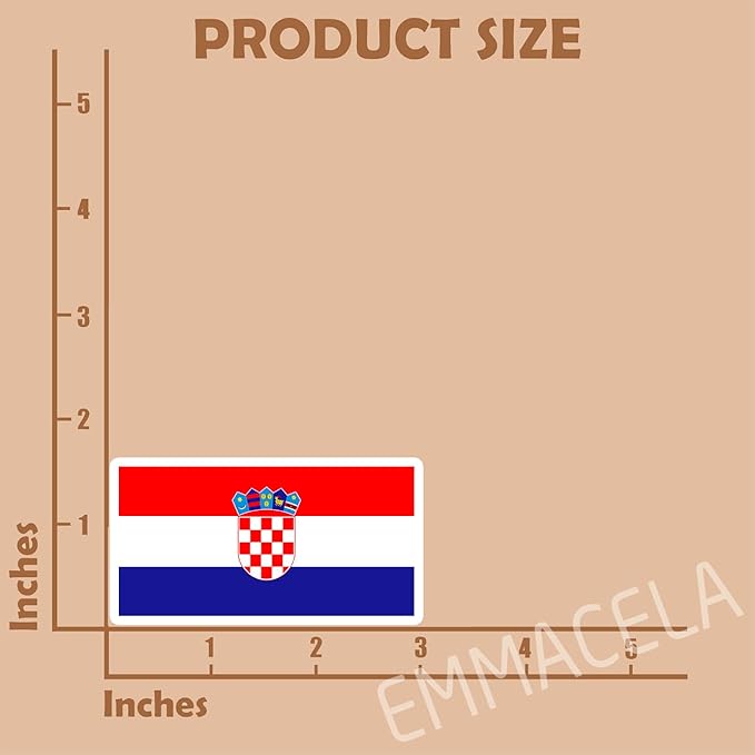 (3PCS) Croatia Flag stickers, Countries Flag Stickers - Waterproof Vinyl Decals For Laptops, Tumblers, Water Bottles, Books, Scrapbooks, Size 3 x 1.7