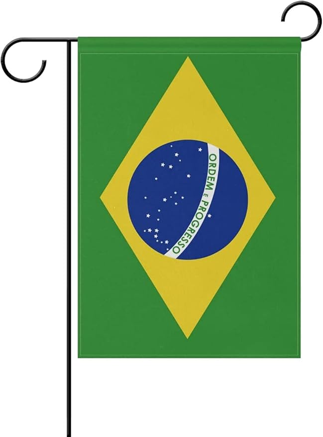 Brazil Flag Brazilian Flag, Small Brazilian Garden Flags for Yard Patio Porch Independence Day Patriotic Festival Outdoor Decorations