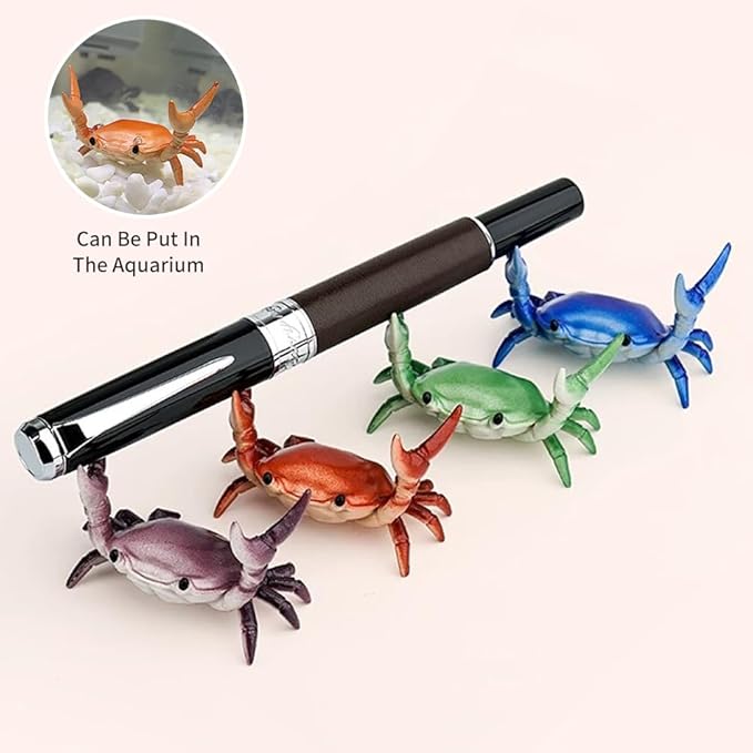 2-Pack Crab Pen Holder for Desk, Weightlifting Crabs Desk Pen Organizer, Cute Pencil Holder Desktop Organizer Storage Accessories, Funny Desk Decor for School, Home, Office Supplies (2PCS-Blue)