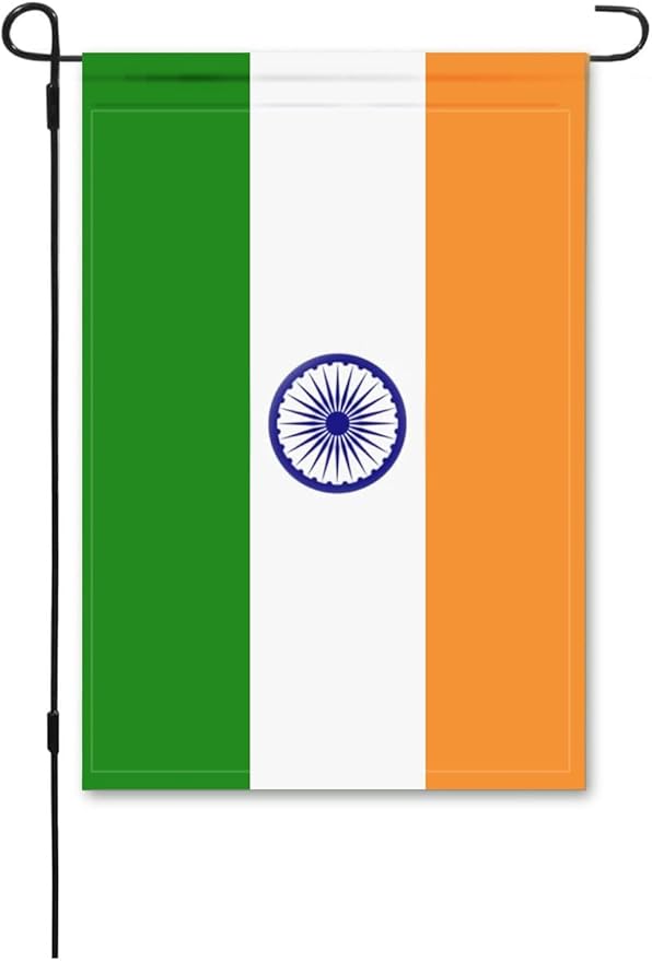 India Flag Indian Flag, Small Indian Garden Flags for Yard Patio Porch Independence Day Patriotic Festival Outdoor Decorations