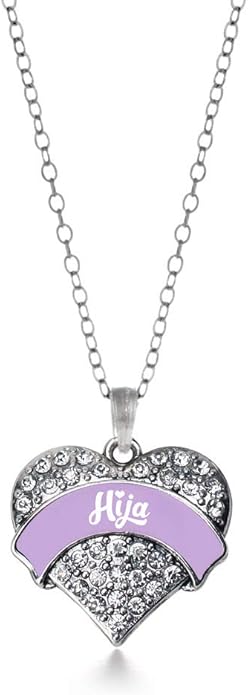 Inspired Silver - Silver Pave Heart Charm 18 Inch Necklace with Cubic Zirconia Jewelry