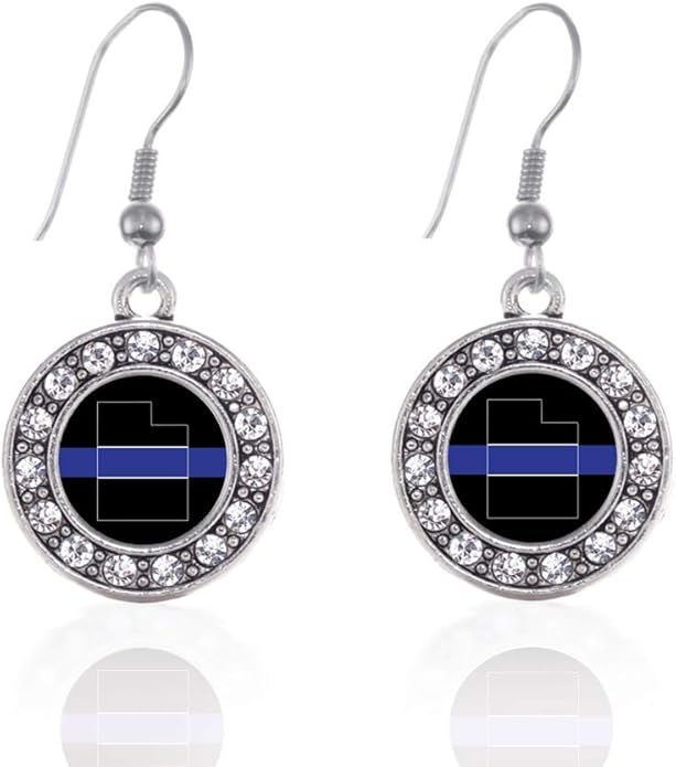 Inspired Silver - Silver Circle Charm French Hook Drop Earrings with Cubic Zirconia Jewelry