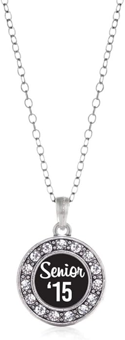 Inspired Silver - Silver Circle Charm 18 Inch Necklace with Cubic Zirconia Jewelry