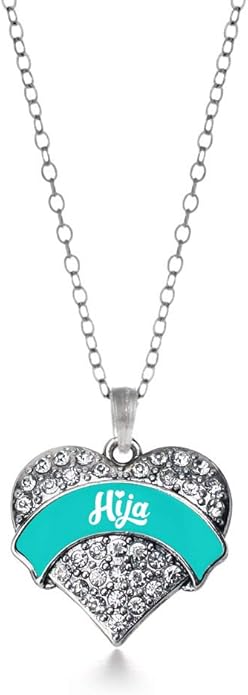Inspired Silver - Silver Pave Heart Charm 18 Inch Necklace with Cubic Zirconia Jewelry
