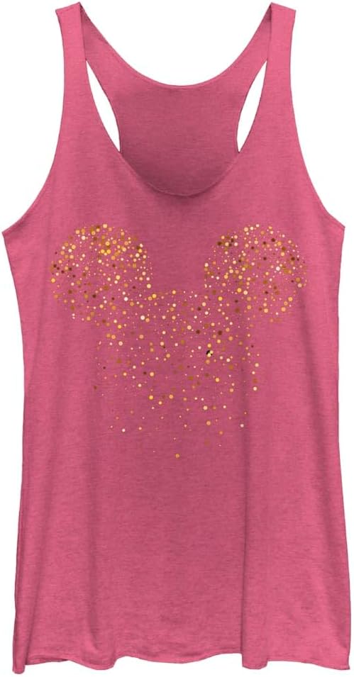 Junior's Mickey & Friends Confetti Logo Racerback Tank Top