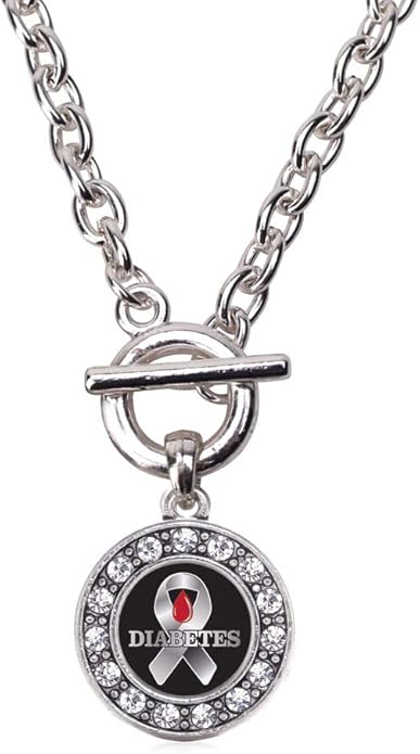 Inspired Silver - Silver Circle Charm 18 Inch Necklace with Cubic Zirconia Jewelry
