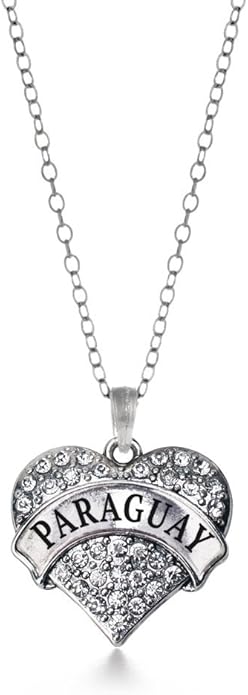 Inspired Silver - Silver Pave Heart Charm 18 Inch Necklace with Cubic Zirconia Jewelry