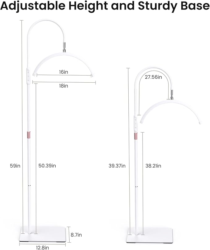 Lash Light, Half Moon Lamp with Tool Tray, LED Moon Light for Eyelash Extensions, Flexible and Adjustable Color Modes, Suitable for Beauty Salons and Beginner DIY (White)