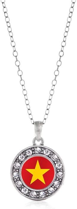 Inspired Silver - Silver Circle Charm 18 Inch Necklace with Cubic Zirconia Jewelry