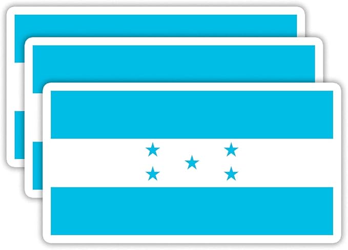 (3PCS) Honduras Flag stickers, Countries Flag Stickers - Waterproof Vinyl Decals For Laptops, Tumblers, Water Bottles, Books, Scrapbooks, Size 3 x 1.6 Inch