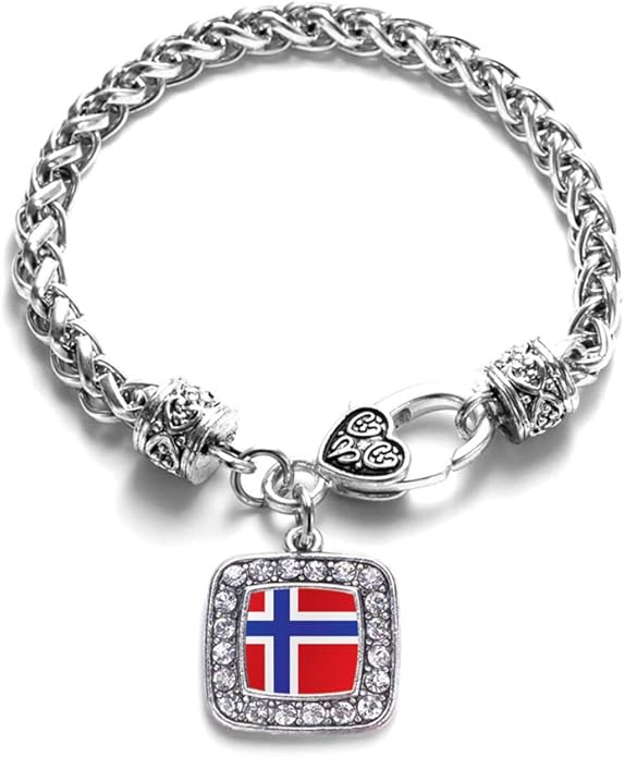 Inspired Silver - Silver Square Charm Bracelet with Cubic Zirconia Jewelry