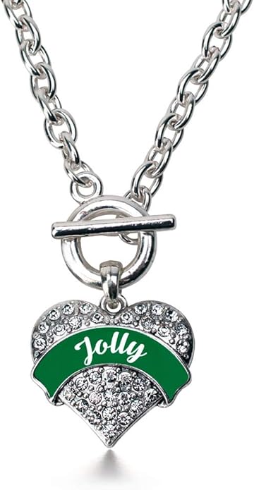 Inspired Silver - Silver Pave Heart Charm 18 Inch Necklace with Cubic Zirconia Jewelry
