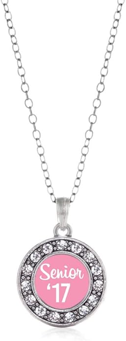 Inspired Silver - Silver Circle Charm 18 Inch Necklace with Cubic Zirconia Jewelry