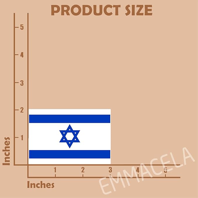 (3PCS) Israel Flag stickers, Countries Flag Stickers - Waterproof Vinyl Decals For Laptops, Tumblers, Water Bottles, Books, Scrapbooks, Size 3 x 2 Inch
