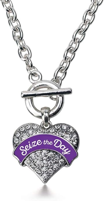 Inspired Silver - Silver Pave Heart Charm 18 Inch Necklace with Cubic Zirconia Jewelry