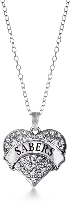 Inspired Silver - Silver Pave Heart Charm 18 Inch Necklace with Cubic Zirconia Jewelry