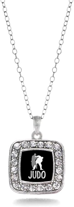 Inspired Silver - Silver Square Charm 18 Inch Necklace with Cubic Zirconia Jewelry