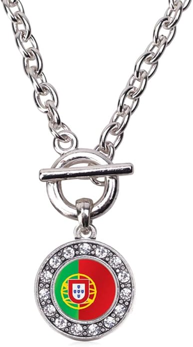 Inspired Silver - Silver Circle Charm 18 Inch Necklace with Cubic Zirconia Jewelry