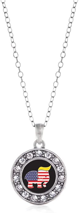 Inspired Silver - Silver Circle Charm 18 Inch Necklace with Cubic Zirconia Jewelry
