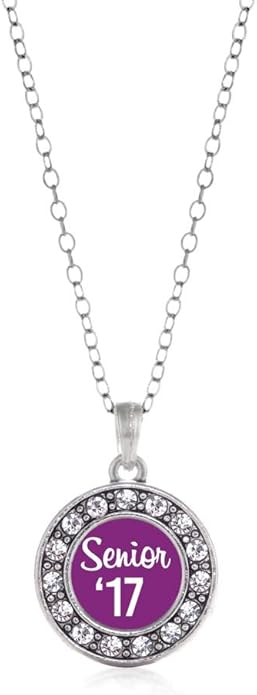 Inspired Silver - Silver Circle Charm 18 Inch Necklace with Cubic Zirconia Jewelry