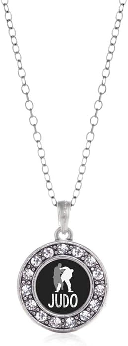 Inspired Silver - Silver Circle Charm 18 Inch Necklace with Cubic Zirconia Jewelry
