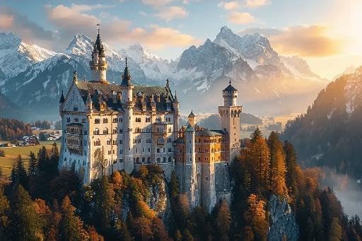 500 Pieces Jigsaw Puzzles -German Neuschwanstein Castle- Puzzle Game for Adults and Families,Quality Puzzle Toys Gift for Adults, Boys and Girls Thick Sturdy Hard Challenging Difficult