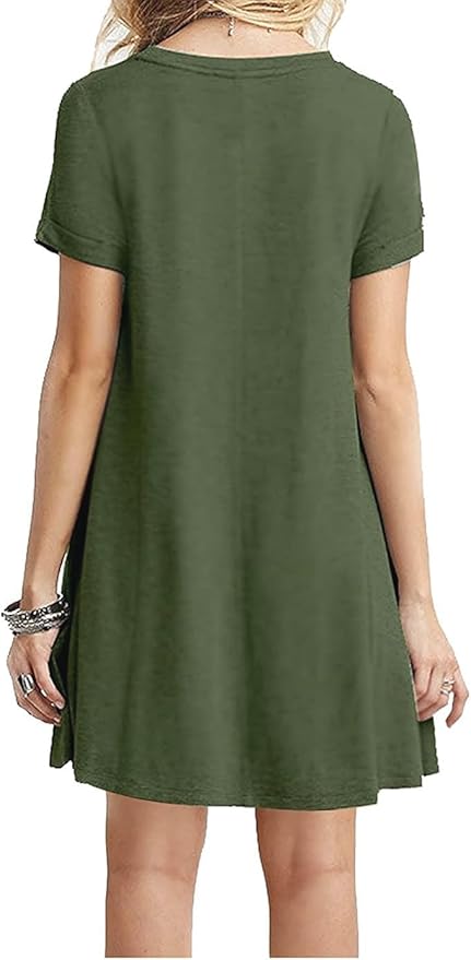 MOLERANI Women's Casual Plain Simple T-Shirt Loose Dress