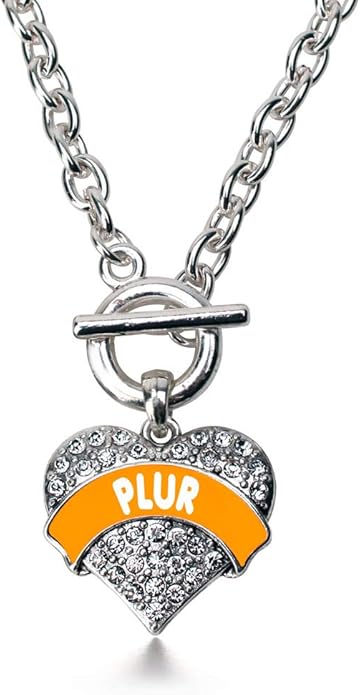 Inspired Silver - Silver Pave Heart Charm 18 Inch Necklace with Cubic Zirconia Jewelry
